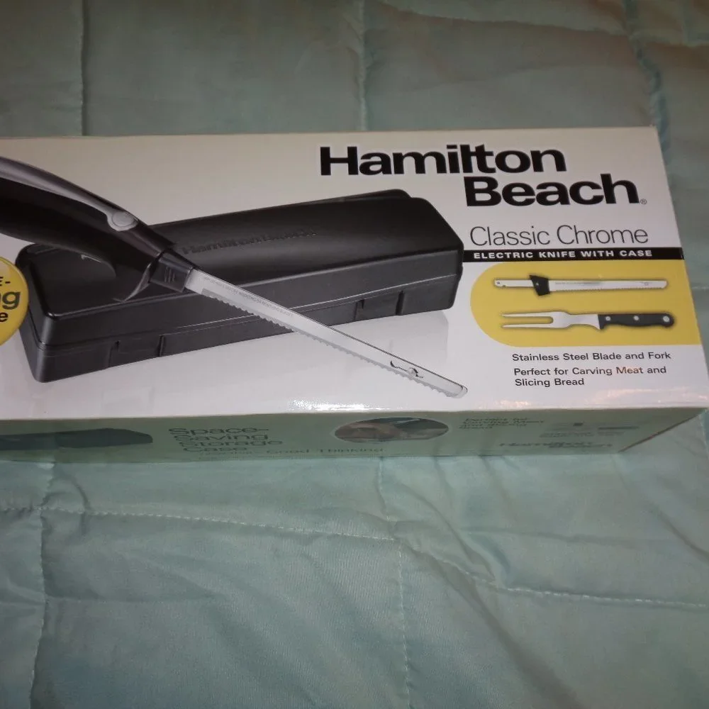 HAMILTON Beach Classic Chrome Electric Knife With Case
